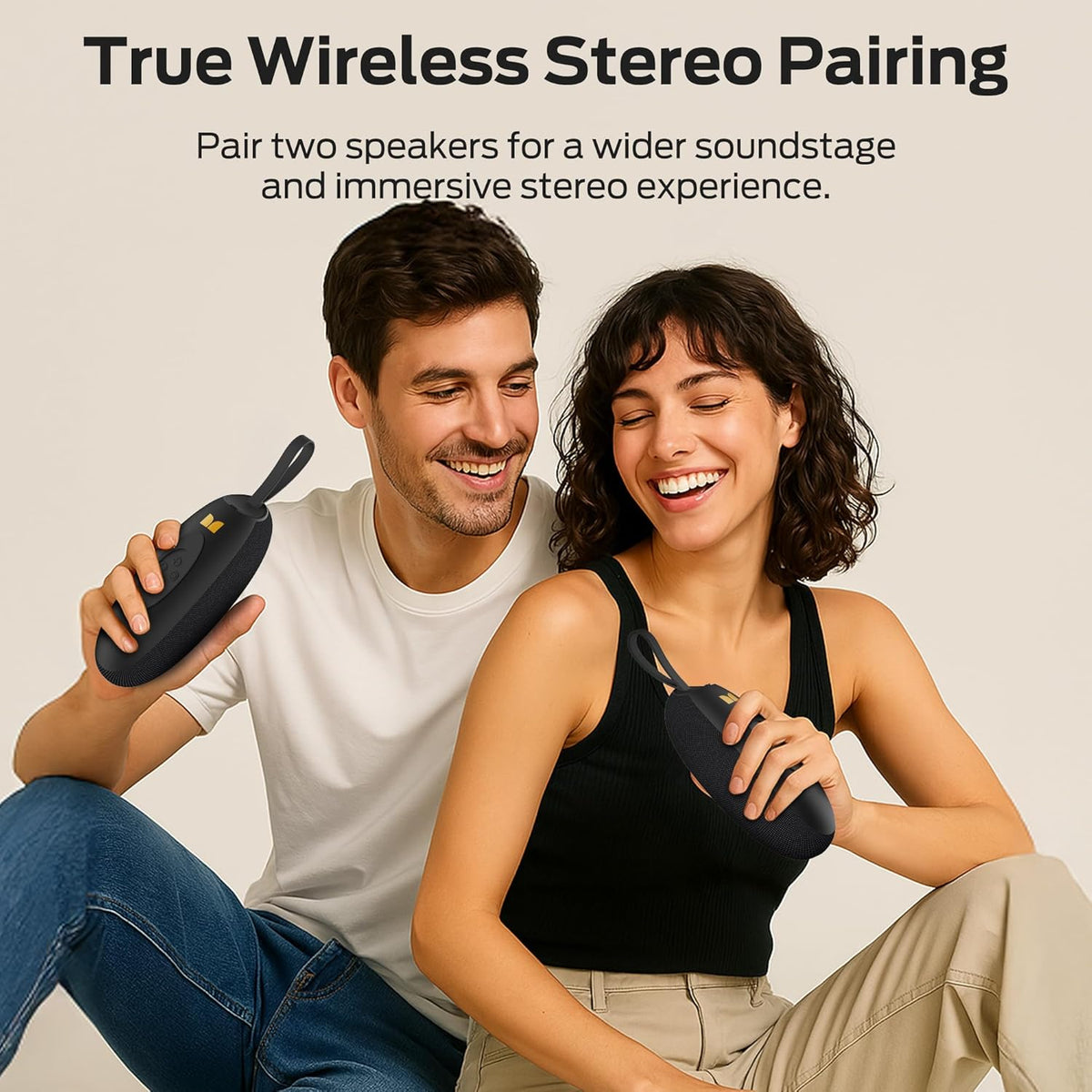 Monster S260 Bluetooth Speaker, Mini Portable Speaker with Bluetooth 5.4, 10W Powerful Sound Wireless Speakers for Outdoor, Compact Design with Silicone Strap, AUX & TF Card Support, Hands-Free Calls - PuriLite