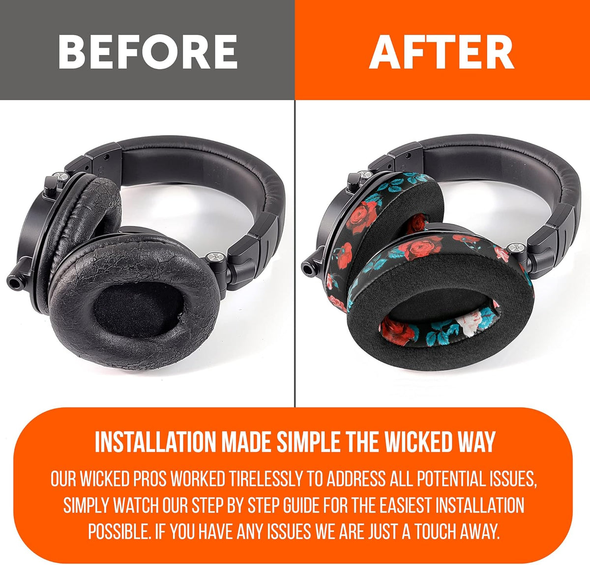 WC PadZ Velour - The Ultimate Upgraded Earpads by Wicked Cushions - Compatible with Audio Technica, HyperX, SteelSeries Arctis & More - Extra Thick - Bigger Opening - Softer Memory Foam | (Black) - PuriLite