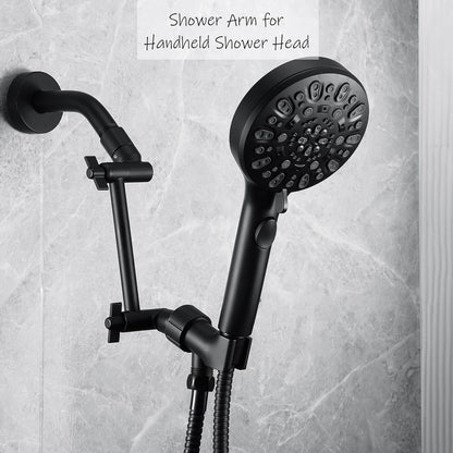 Shower Head Extension Arm, 6 Inch Adjustable Shower Arm Extender for Handheld/Fixed/Rain Shower Head, All Metal Showerhead Arm with G1/2 Universal Connector, Easy Installation, Brushed Nickel - PuriLite