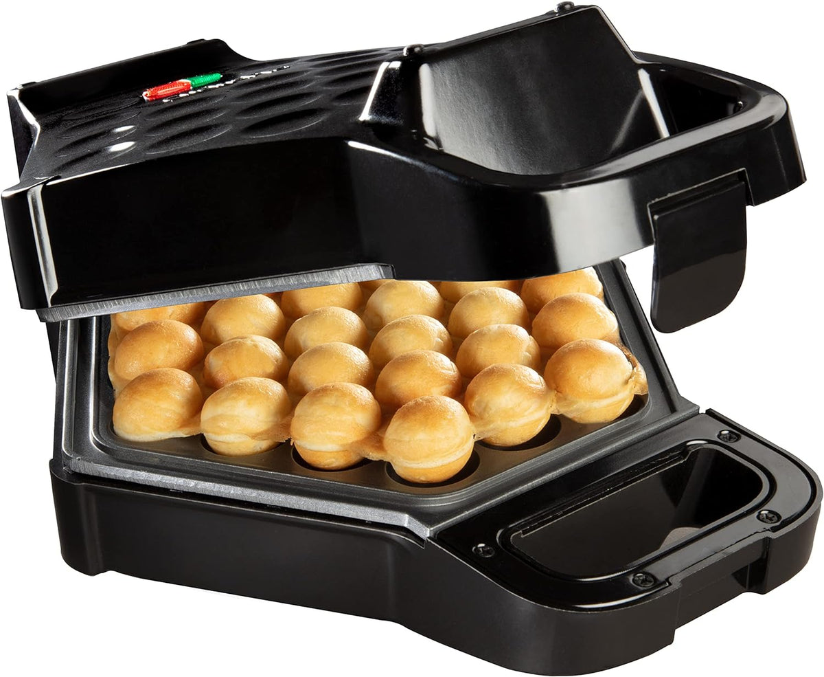 Bubble Waffle Maker - Electric Nonstick Hong Kong Egg Waffle Iron Machine - Ready in 5 Minutes with Indicator Light - Includes Bonus Recipe Guide - PuriLite