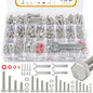 780pcs Hex Bolts and Nuts kit, 304 Stainless Steel M6 M5 M4 M3 Metric Bolt Assortment (Lock & Flat Washers), Stainless Steel Bolts and Nuts kit, Metric Screw Assortment - PuriLite