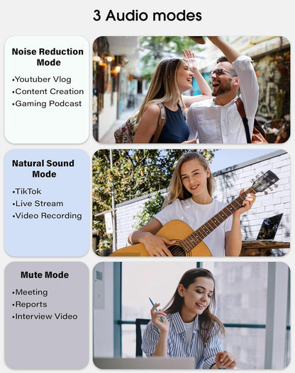 CKOKC Wireless Microphone for iPhone - Android Phone and Laptop PC, USB Microphones for Podcasting, Lavalier Microphone for Interview Video Vlog YouTube - PuriLite