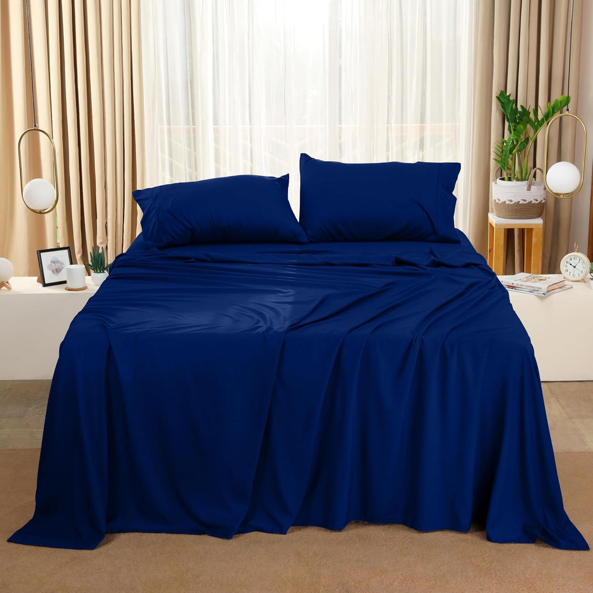 Utopia Bedding Queen Bed Sheet Set - 4 Piece Bedding - Soft Brushed Microfiber Fabric - Shrinkage & Fade Resistant - Easy Care (White) - PuriLite
