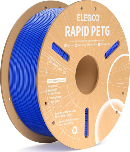 ELEGOO Rapid PETG Filament 1.75mm Black 1KG, 3D Printer Filament Max 600 mm/s High Speed Printing, Dimensional Accuracy +/- 0.02 mm Fit Most FDM Printer 1kg Cardboard Spool - PuriLite