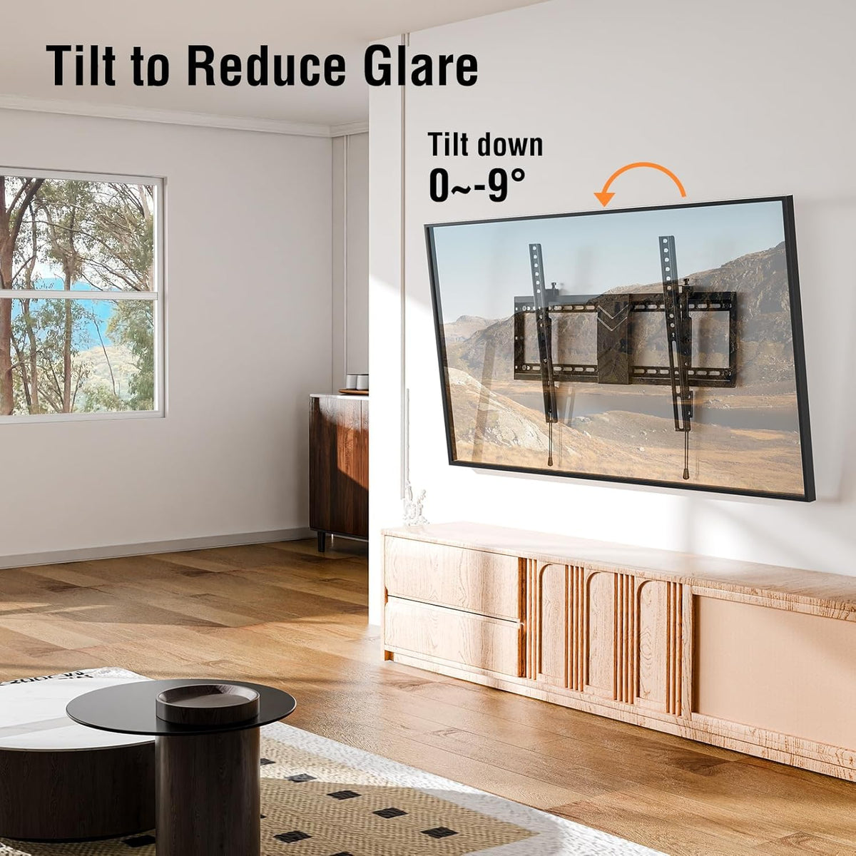 Tilting TV Wall Mount Bracket, Universal TV Mount Low Profile for 26-55 Inch Flat Screen TVs, Ultra Slim, Easy to Install with Tilting Knob, Fits 12''/16'' Studs, Max VESA 400x400mm, 99 lbs. ELIVED - PuriLite