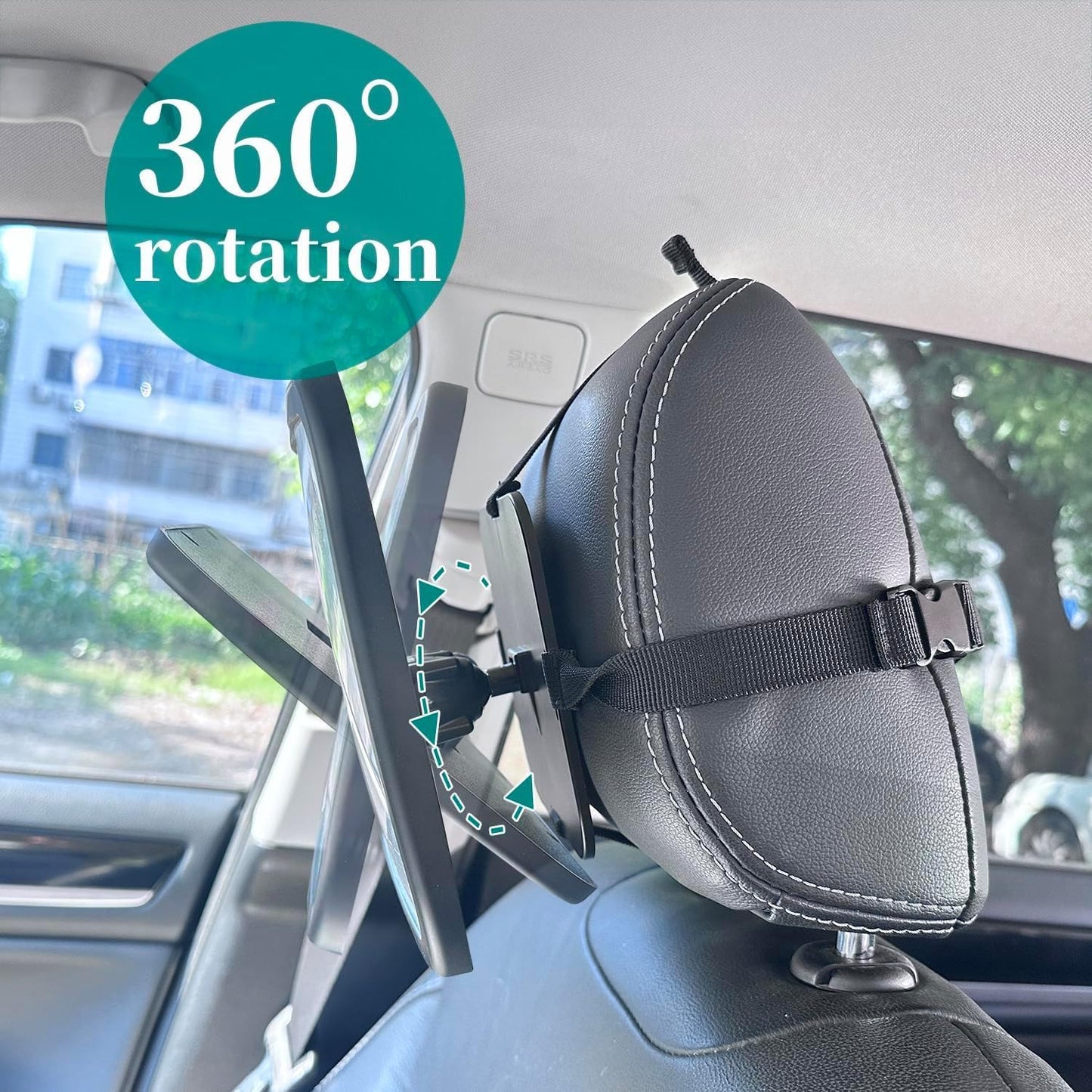 Funbliss Baby Car Mirror for Rear Facing Seat,360° Rotation, Safety CertifiedShatterproof Acrylic Glass, Clear Wide View,Infant Car Mirror for Car Seat Rear Facing,Baby Vehicle Mirror - PuriLite
