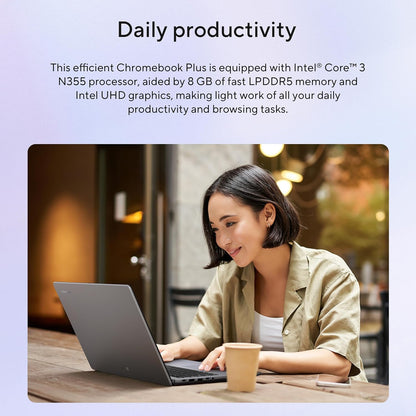 ASUS Chromebook Plus CX15, 15.6” 16:9 FHD (1920 x 1080) Anti-Glare Display, Intel® Core™ 3-N355 Processor, 128GB Storage, 8GB RAM, ChromeOS, Rock Grey, CX1505CTA-AS31-CB - PuriLite