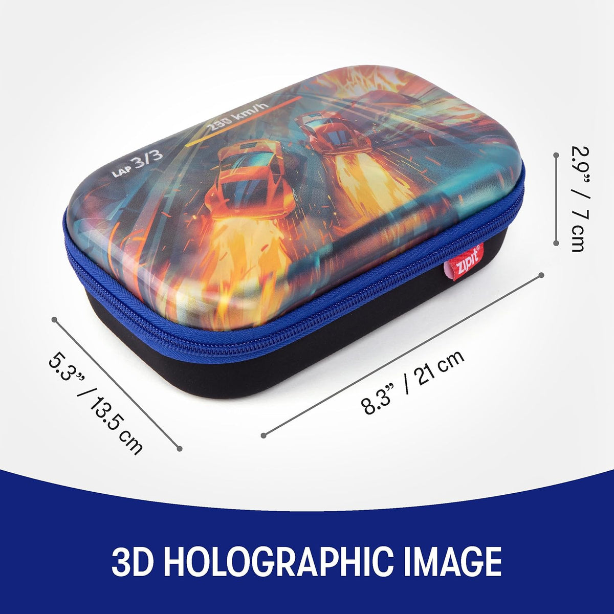 ZIPIT 3D Pencil Box for Kids | Lenticular Pencil Case for School | Large Capacity Pencil Pouch for Girls and Boys - PuriLite