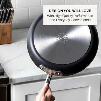 All-Clad HA1 Hard Anodized Nonstick Frying Pan with Lid, 12 Inch Pan Cookware, Medium Grey - 2100090552
