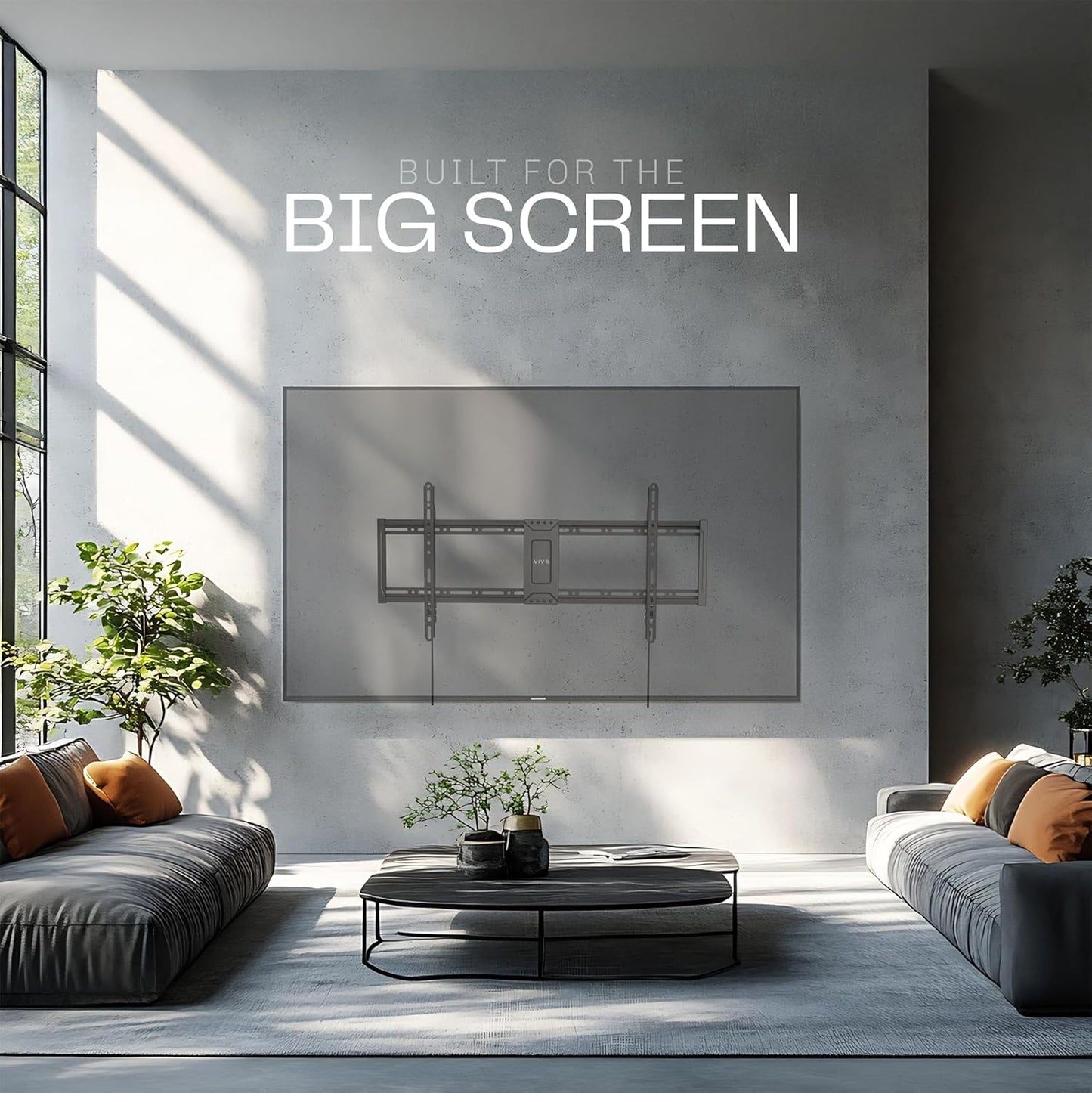 VIVO Extra Large Heavy Duty 43 to 100 inch LCD LED Curved and Flat Panel Screen, TV Wall Mount Bracket with Max 800x400mmmm VESA, Black, MOUNT-VW100F - PuriLite