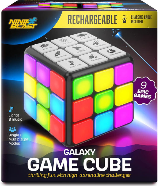 Rechargeable Game Activity Cube - Toys for Boys and Girls - 9 Fun Brain & Memory Games - Birthday Gifts for Age 6, 7, 8, 9, 10, 11, 12 Year Old Kids Teens - Best Boy Toy Gift Ideas - PuriLite