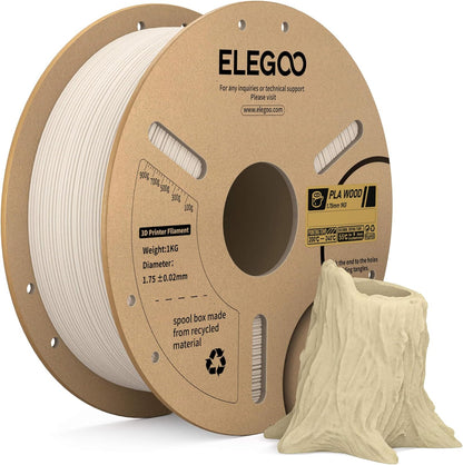 ELEGOO PLA Filament 1.75mm Black 1KG,3D Printer Filament Dimensional Accuracy +/- 0.02mm,1kg Cardboard Spool(2.2lbs) 3D Printing Filament Fits for Most FDM 3D Printers - PuriLite