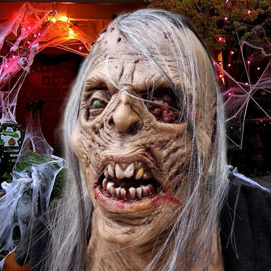 Halloween Scary Zombie Mask, Realistic Old Man Mask, Full Head Latex Zombie, Halloween Props for Masquerade, Costume Parties