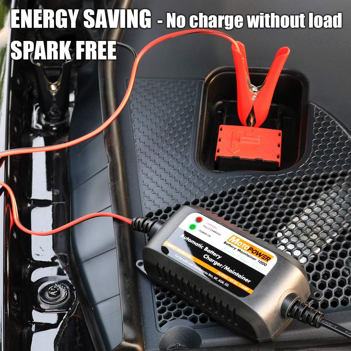 MOTOPOWER MP00205A 12V 800mA Fully Automatic Battery Charger/Maintainer - PuriLite