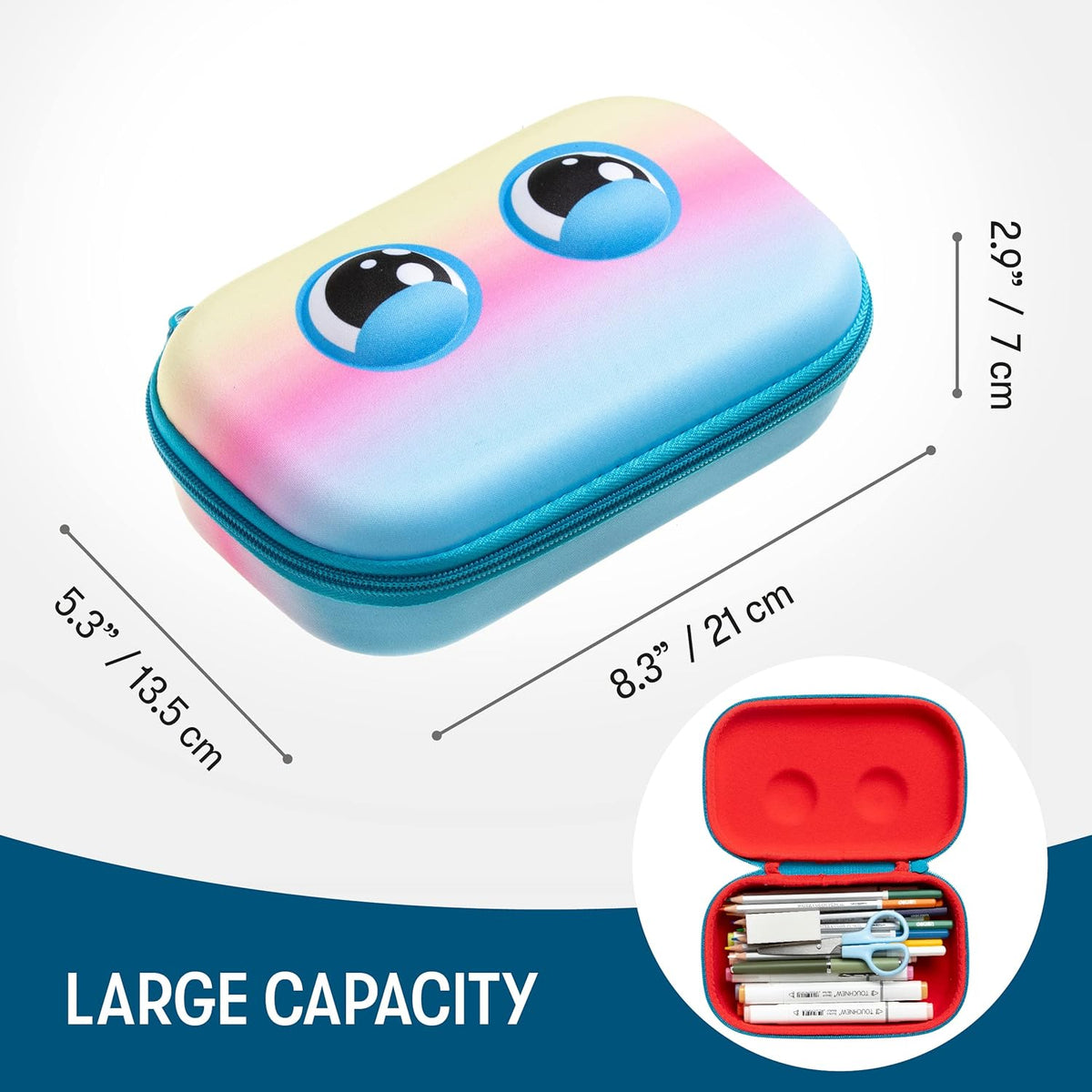 ZIPIT Beast Pencil Box for Kids | Pencil Case for School | Organizer Pencil Bag | Large Capacity Pencil Pouch (Red) - PuriLite