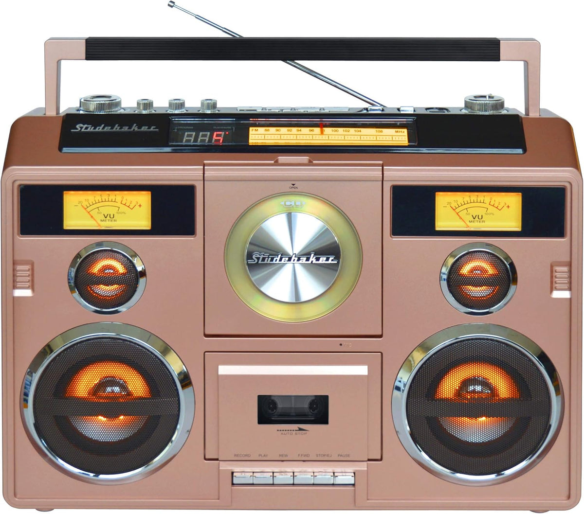 Sound Station Portable Stereo with Bluetooth/CD/AM-FM Radio/Cassette Recorder (Silver) - PuriLite