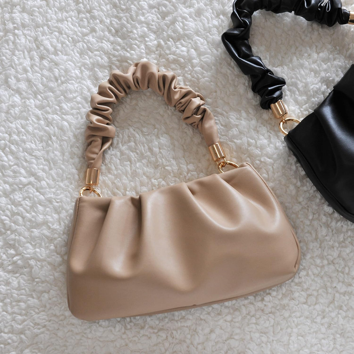 Cloud Pouch Bag Women Shoulder Handbag Soft Vegan Leather Vintage Hobo Chain Cross body Bag - PuriLite