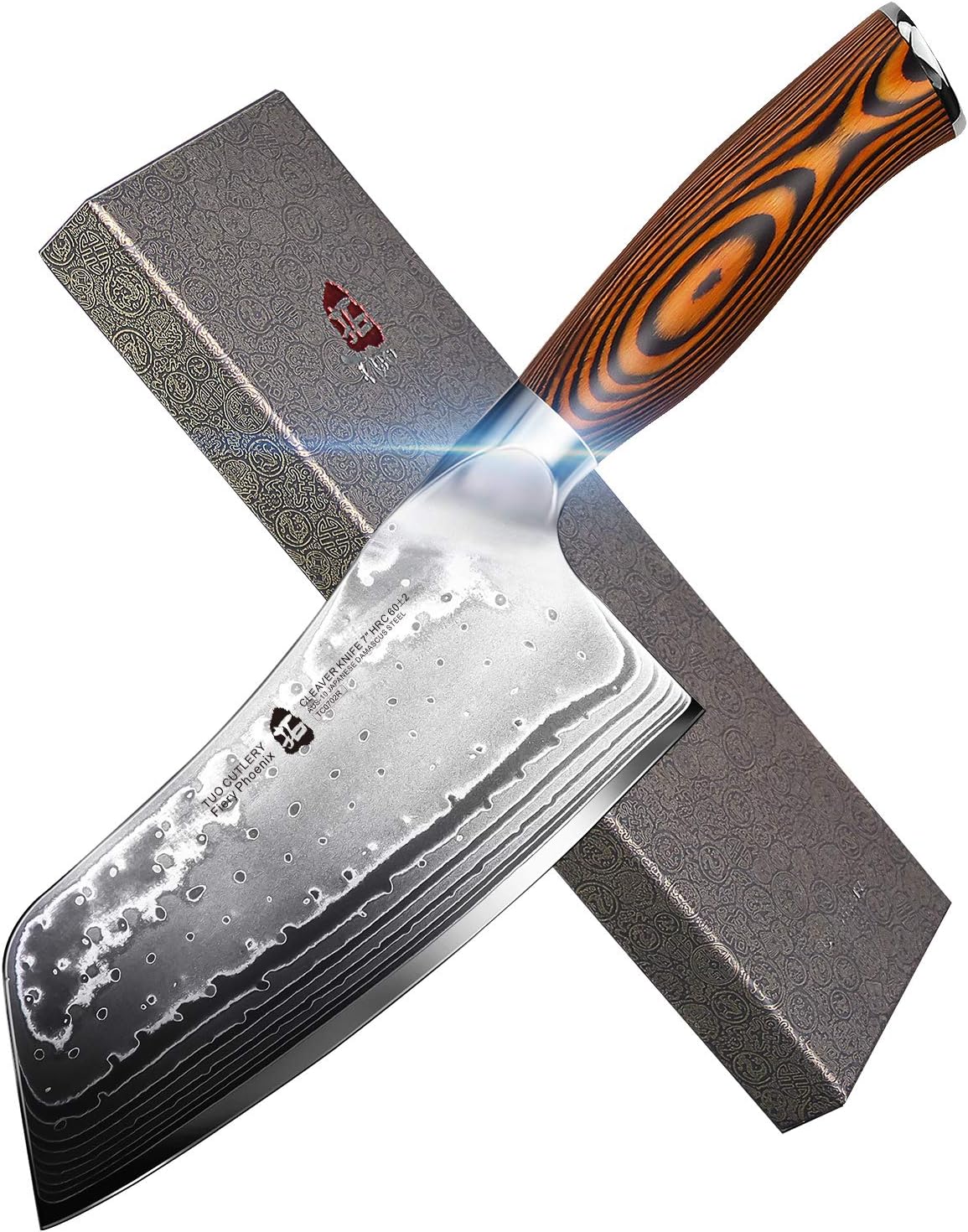 TUO Boning Knife - Razor Sharp Fillet Knife - High Carbon German Stainless Steel Kitchen Cutlery - Pakkawood Handle - Luxurious Gift Box Included - 7 inch - Fiery Phoenix Series - PuriLite