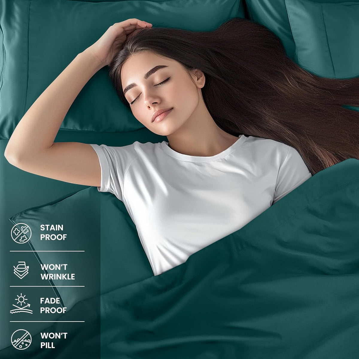 Utopia Bedding Queen Bed Sheet Set - 4 Piece Bedding - Soft Brushed Microfiber Fabric - Shrinkage & Fade Resistant - Easy Care (White) - PuriLite