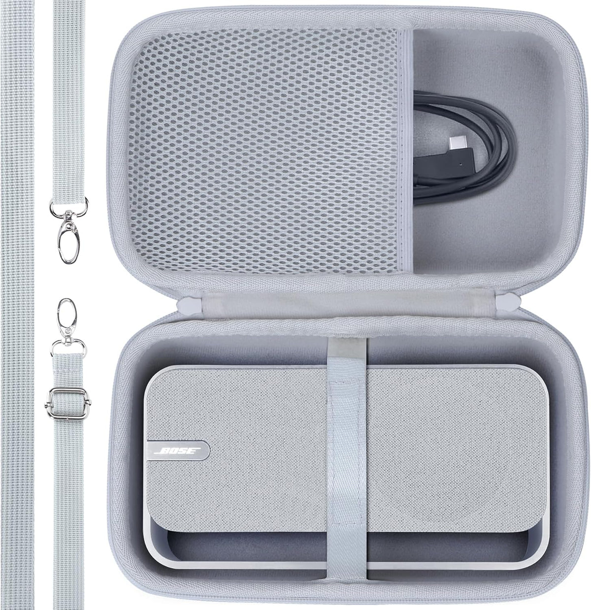 Lebakort Storage Case Compatible with Bose SoundLink Home Bluetooth Speaker (Light Silver Case) - PuriLite