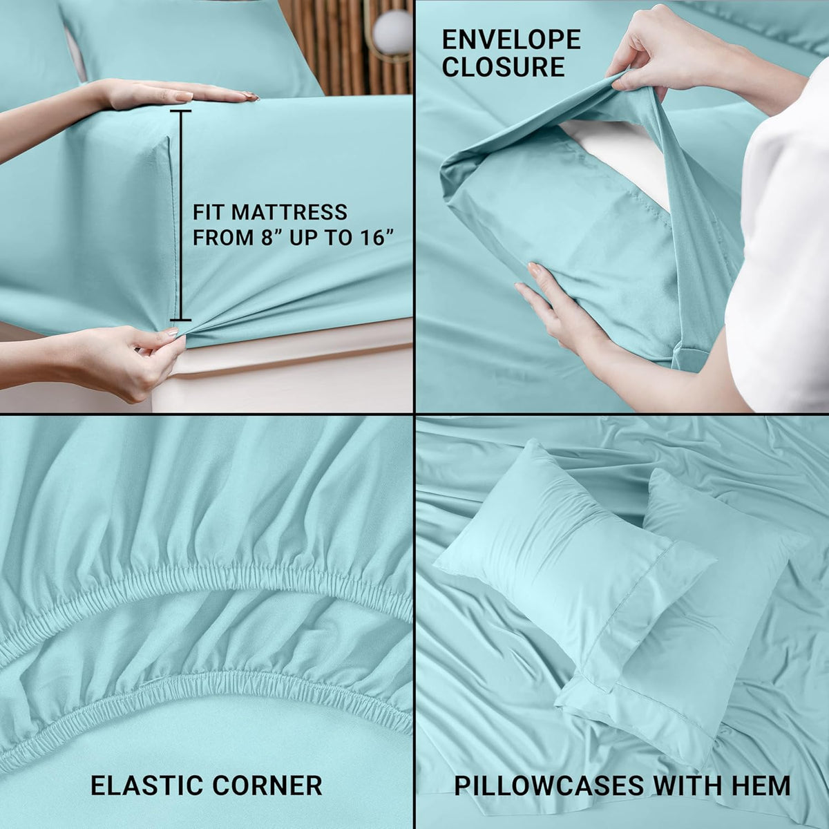 Utopia Bedding Queen Bed Sheet Set - 4 Piece Bedding - Soft Brushed Microfiber Fabric - Shrinkage & Fade Resistant - Easy Care (White) - PuriLite