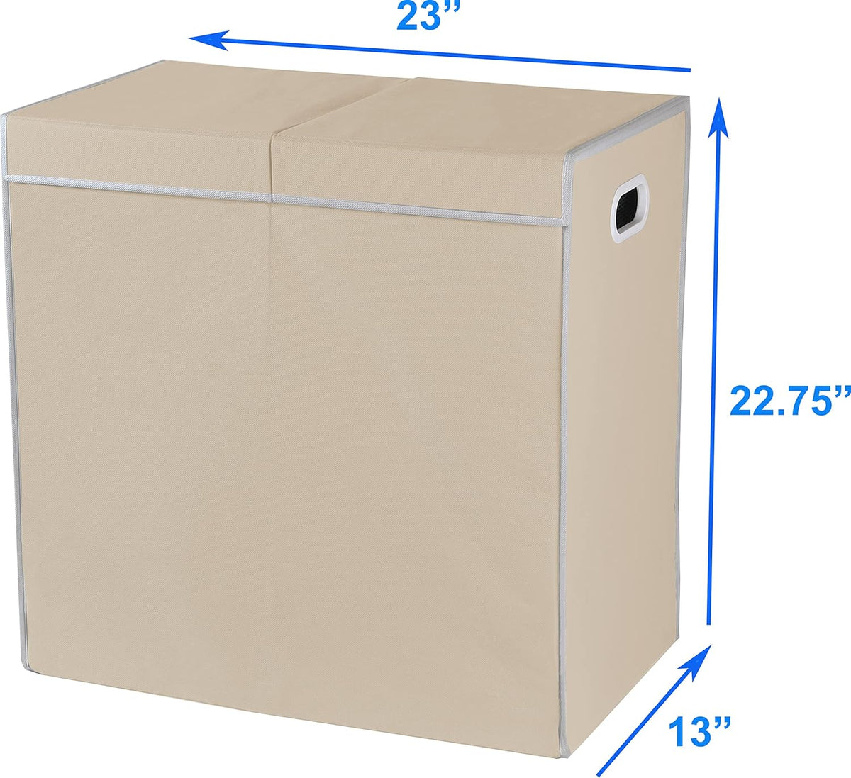 SimpleHouseware Double Laundry Hamper with Lid and Removable Laundry Bags, Beige - PuriLite
