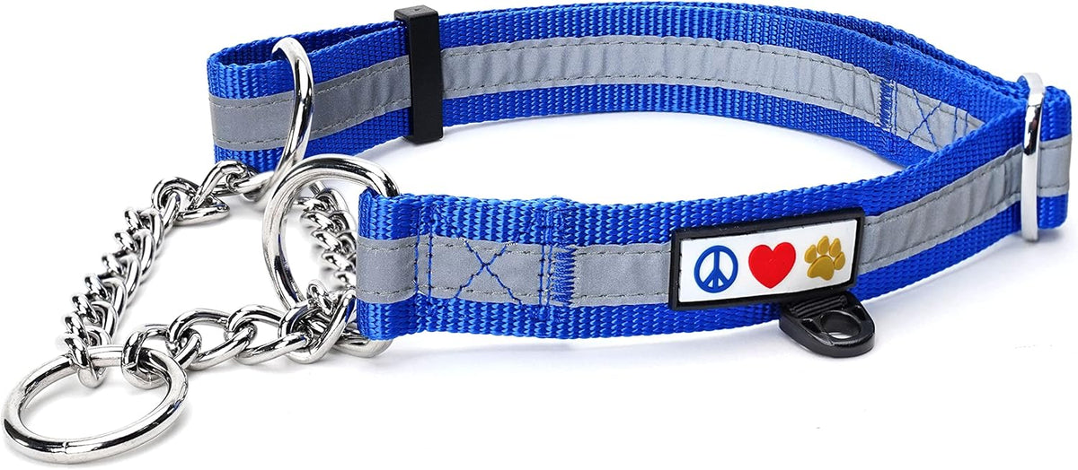 Pawtitas Chain Martingale Dog Collar Puppy Collar Reflective Dog Collar Training Dog Collar Behavioral Dog Chain Collar Collar Large Dog Collar Orange Dog Collar - PuriLite