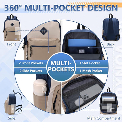 School Backpack for Kids,Lightweight Water Resistant Work Travel Backpack for Women Men Teens VONXURY - PuriLite