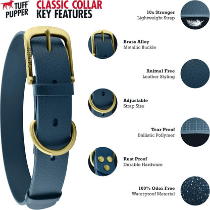 Tuff Pupper Classic Heavy Duty Dog Collar | 10x Stronger Than Leather | 100% Waterproof & Odor Proof Dog Collar | Tough Rust-Proof All Metal Hardware - PuriLite