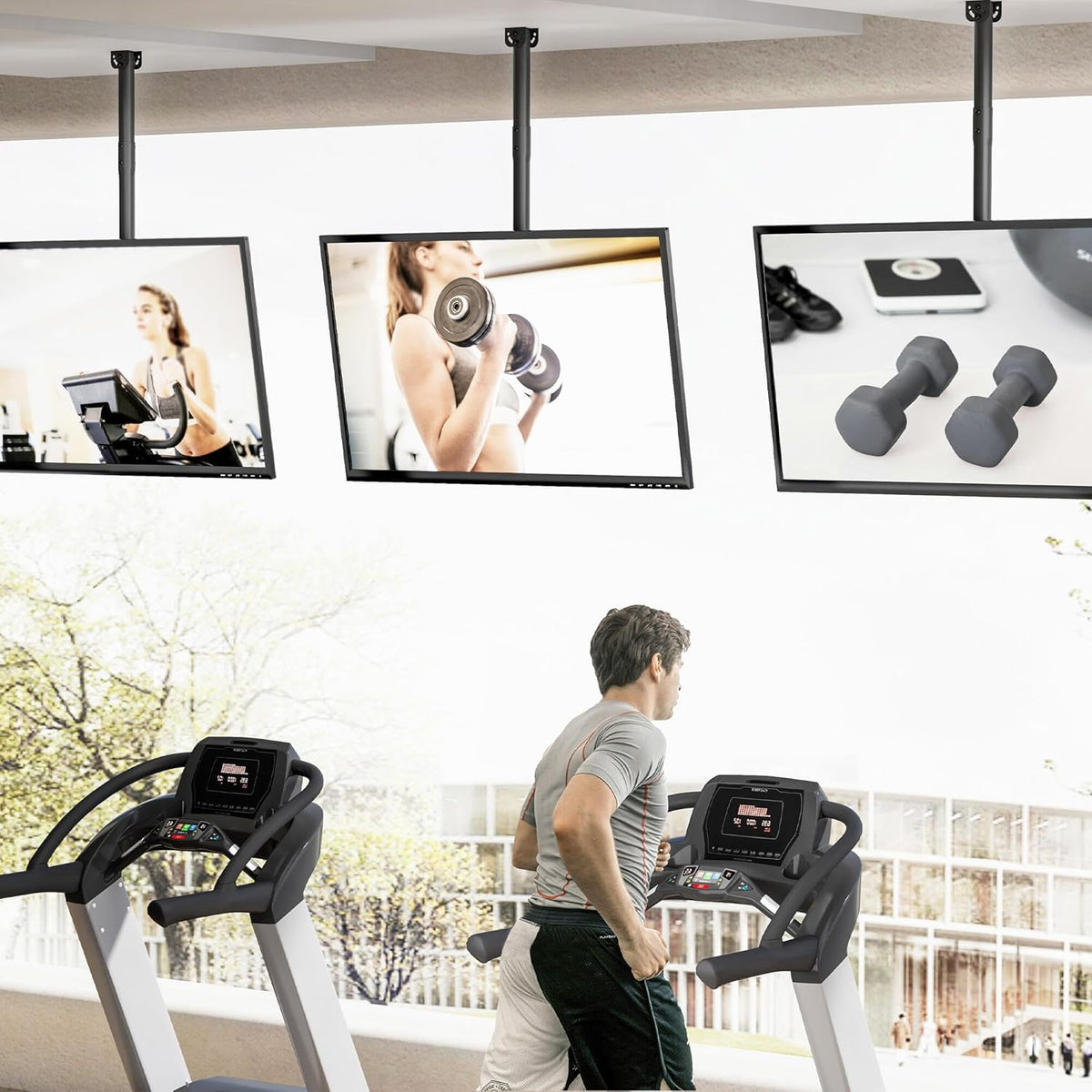 PrimeCables Ceiling TV Mount, Full Motion Hanging TV Mount Bracket for Most 43-86 Inch LED, LCD, OLED Curved/Flat Screen TVs up to VESA 600x400mm and 132 Lbs - PuriLite