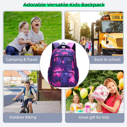 Kids Backpack for Boys Girls Nylon Elementary School Bags Durable Children Bookbags Casual Travel Back Pack - PuriLite