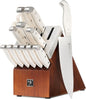 HENCKELS Statement 14 Piece Serrated Self-Sharpening Knife Block Set, White - Razor Sharp, Durable, Professional Chef's Knife Set - PuriLite