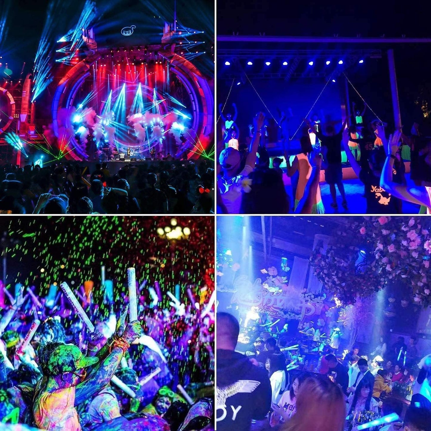 YANYCN 2 Pack 1000W LED Black Flood Light, Big Black Light Outdoor with Plug and Switch, IP66 Waterproof Blacklight for Glow Party, Halloween, Fluorescent Poster, Body Paint, Aquarium - PuriLite