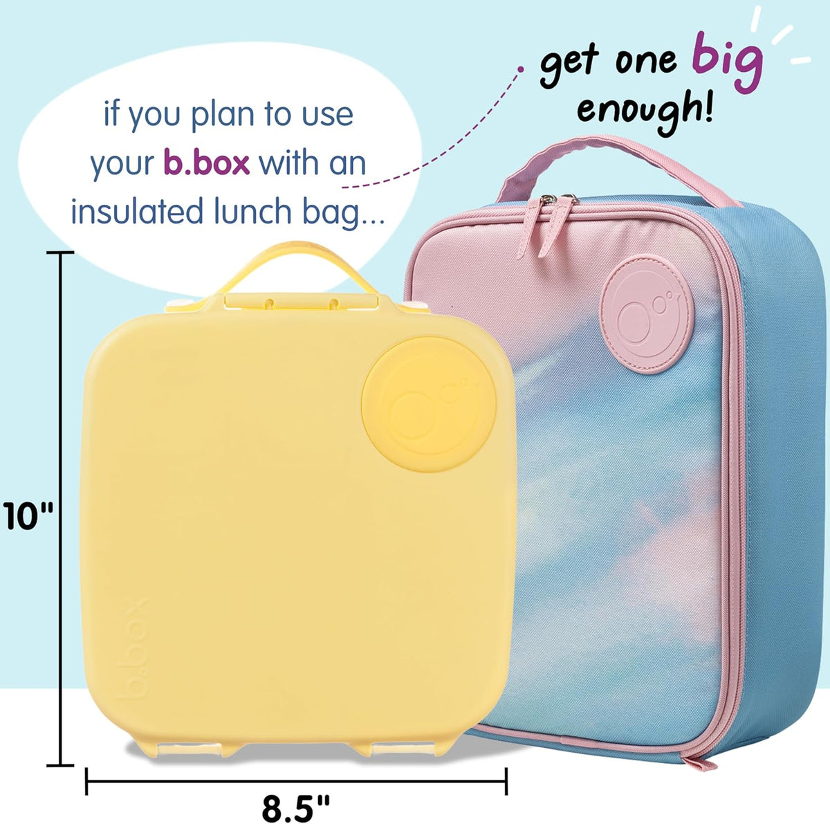 b.box 5-Compartment bento Style Lunch Box for Kids, Toddlers, Childrens, BPA-Free Food Storage Container with Cooler Pack, ON-The-GO Food Box with Handles Included Custom Divider, Lemon Twist - PuriLite