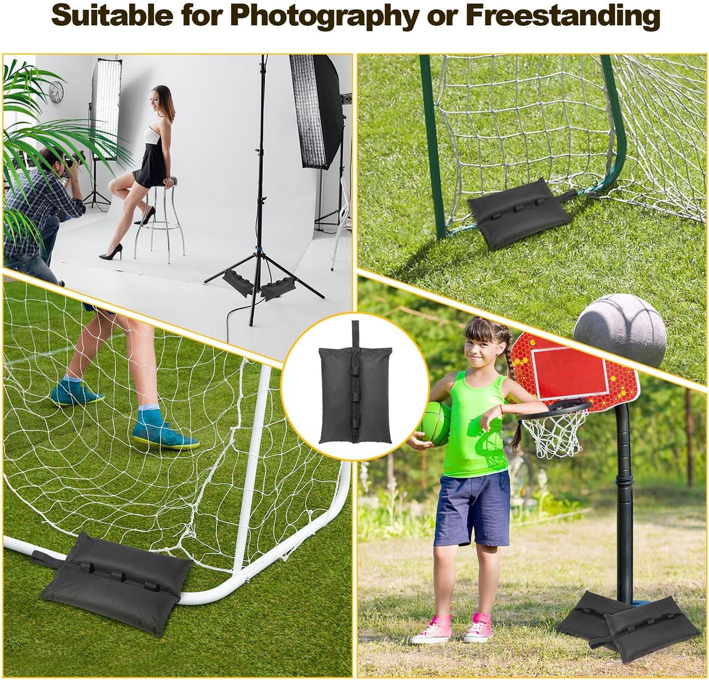 4PCS Gazebo Weights Bags, LooKu Large Gazebo Sand Weights 240 LBS Heavy Duty Leg Weights for Pop up Canopy Tent Sun Shades, Parasols, Trampolines Weighted Feet Bags - PuriLite
