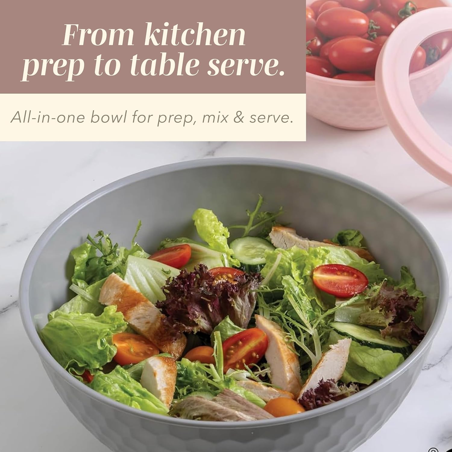 COOK WITH COLOR Mixing Bowls with TPR Lids - 12 Piece Plastic Nesting Bowls Set Includes 6 Prep Bowls and 6 Lids, Microwave Safe Mixing Bowl Set (Mint) - PuriLite