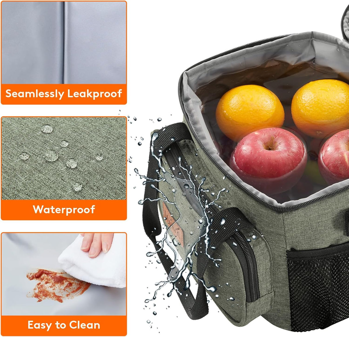 Lifewit Large Lunch Bag for Adults, 24-Can 15L Insulated Lunch Box Leakproof Soft Cooler Cooling Tote for Men Women, Waterproof Reusable Cooler Bags for Work Office Outdoor Picnic Camping, Black - PuriLite