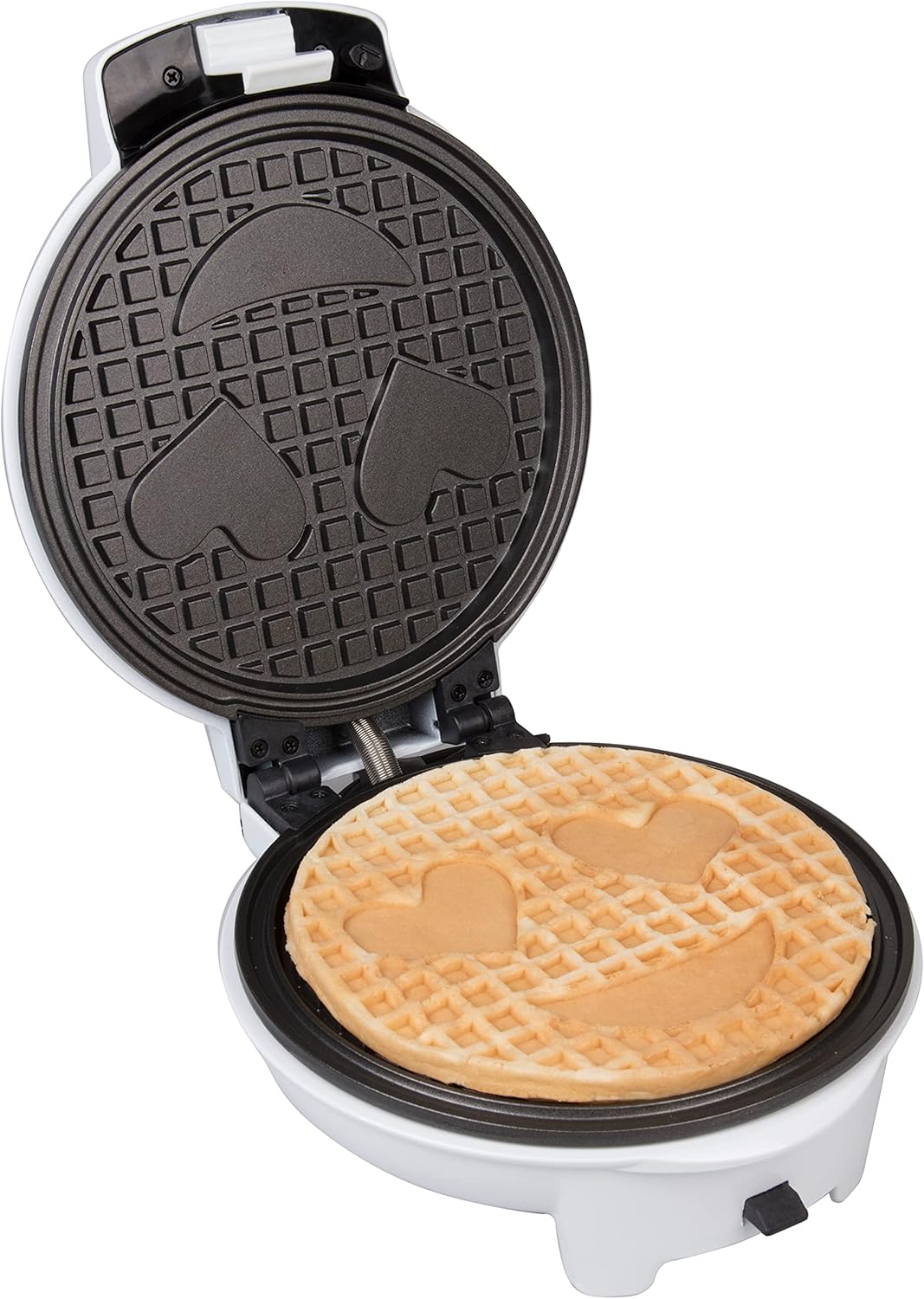 Smiley Face Waffler & Pancake Maker w 2 Interchangeable, Removable 8" Plates- Adjustable Temperature Control, Non-stick Electric Griddle Iron- Easy Clean, Make Kid's Breakfast Fun- Great Holiday Gift - PuriLite