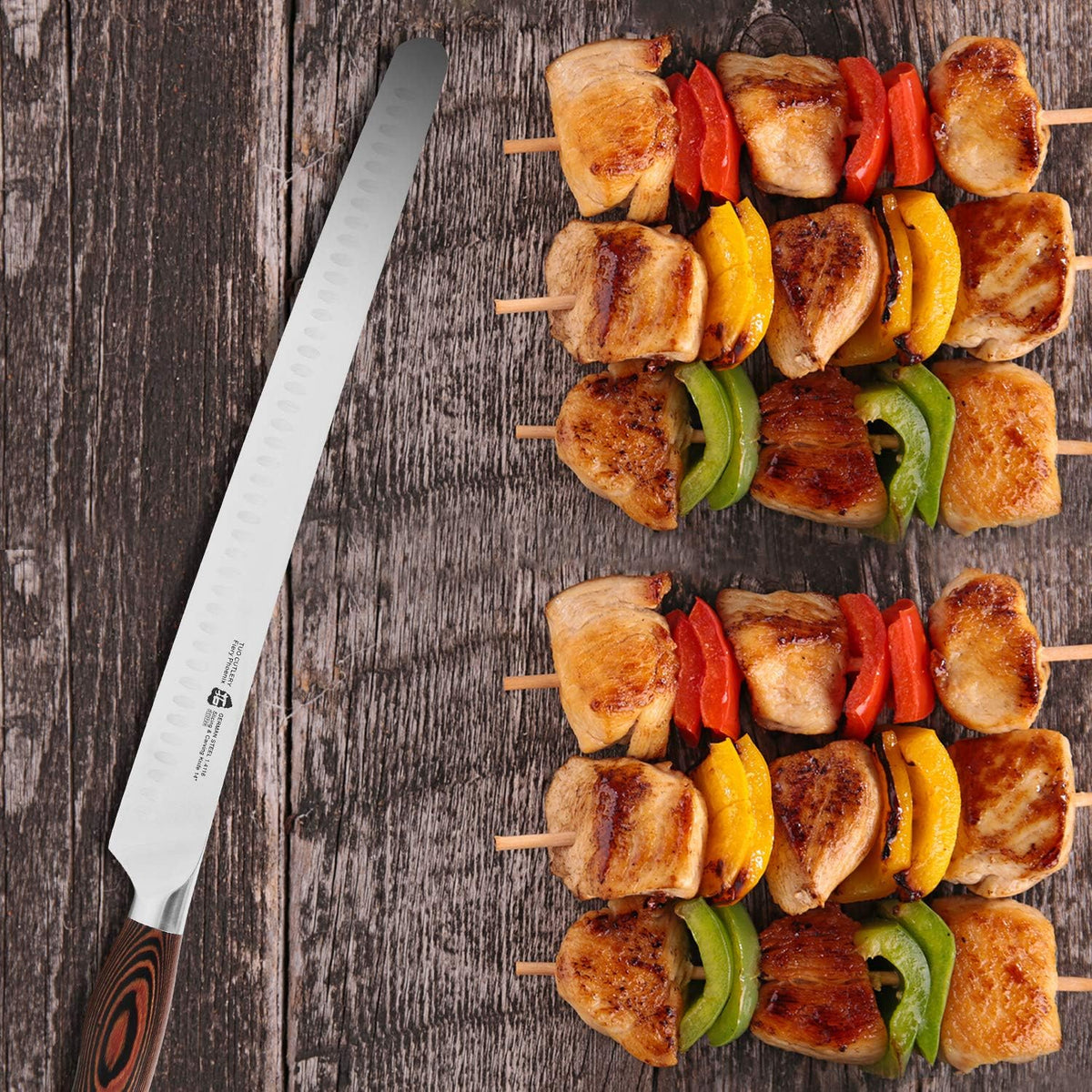 TUO Boning Knife - Razor Sharp Fillet Knife - High Carbon German Stainless Steel Kitchen Cutlery - Pakkawood Handle - Luxurious Gift Box Included - 7 inch - Fiery Phoenix Series - PuriLite