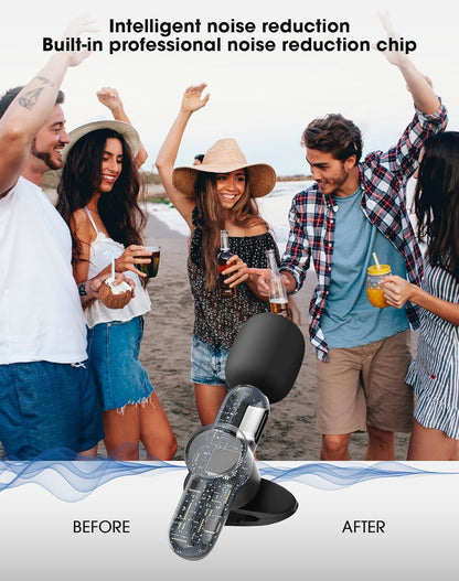 CKOKC Wireless Microphone for iPhone - Android Phone and Laptop PC, USB Microphones for Podcasting, Lavalier Microphone for Interview Video Vlog YouTube - PuriLite