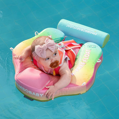 Mambobaby Baby Swim Float with Canopy, Non-Inflatable Solid Baby Float, Upgrade Soft Skin-Friendly Material Infant Swim Float - PuriLite