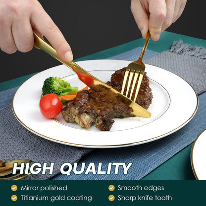 Purilite Select 24-Piece Gold Silverware Set - PuriLite