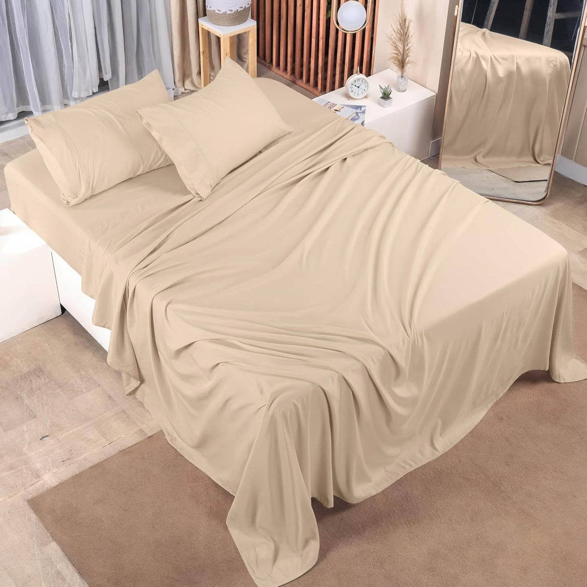 Utopia Bedding Queen Bed Sheet Set - 4 Piece Bedding - Soft Brushed Microfiber Fabric - Shrinkage & Fade Resistant - Easy Care (White) - PuriLite