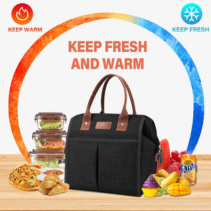 Lunch Bag for Women & Men, Insulated Lunch Box Cooler Tote Bags, Adult Reusable Lunch Boxes with Water Resistant for Work, Travel and Picnic (Grey) - PuriLite