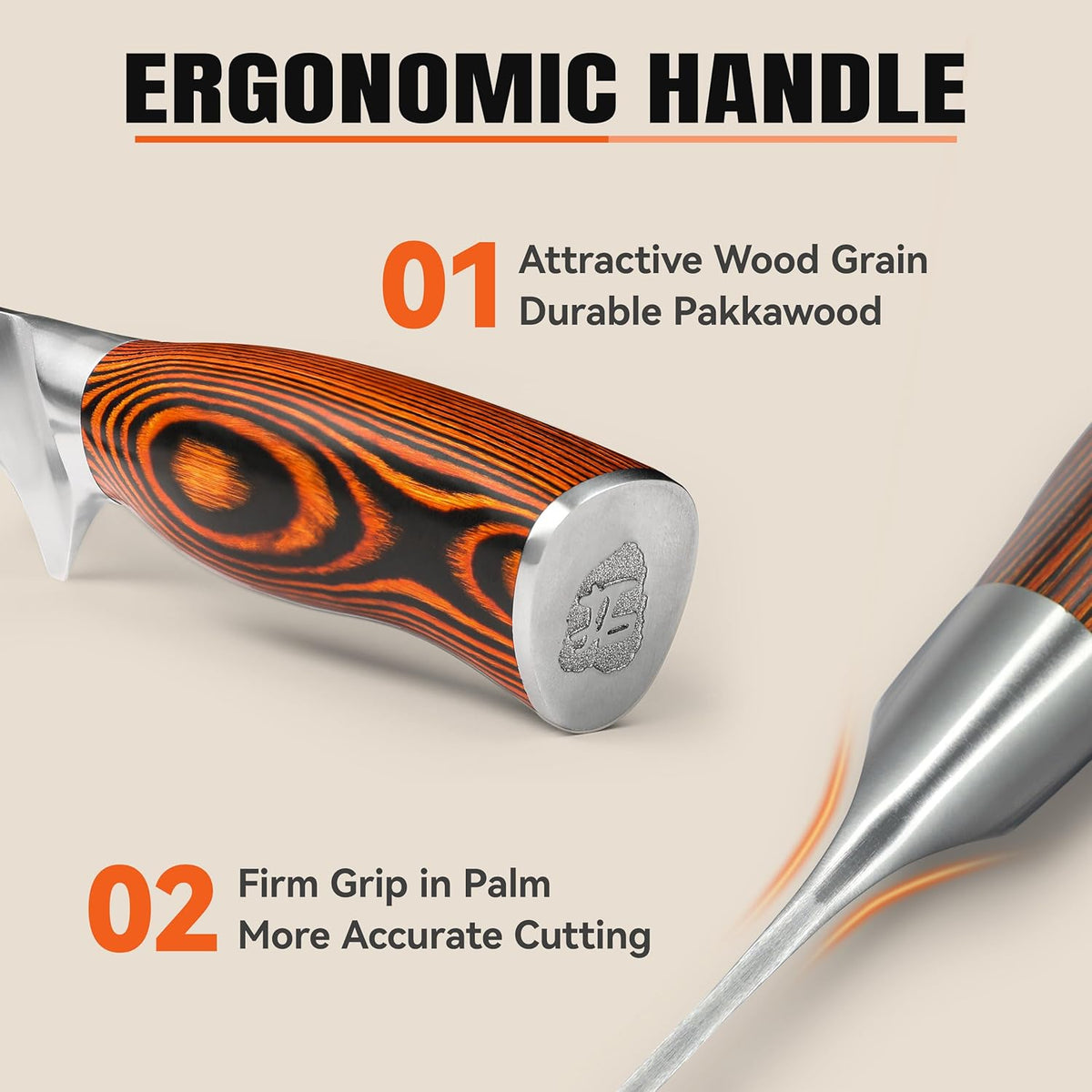 TUO Boning Knife - Razor Sharp Fillet Knife - High Carbon German Stainless Steel Kitchen Cutlery - Pakkawood Handle - Luxurious Gift Box Included - 7 inch - Fiery Phoenix Series - PuriLite