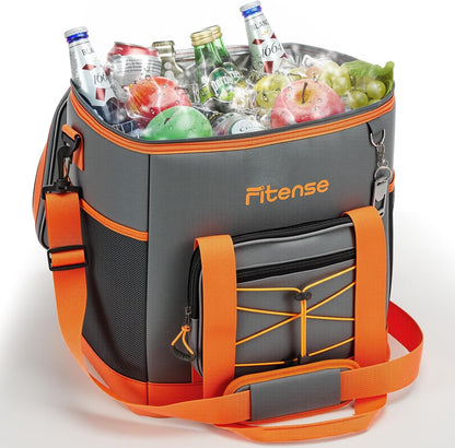 Fitense Soft Cooler Bag Insulated 50 Cans/33L, 27 Cans/20L Camping Cooler 4-Layer Leakproof, Collapsible Portable Lunch Cooler for Beach, Travel, Picnic, Grocery, Kayaking - PuriLite