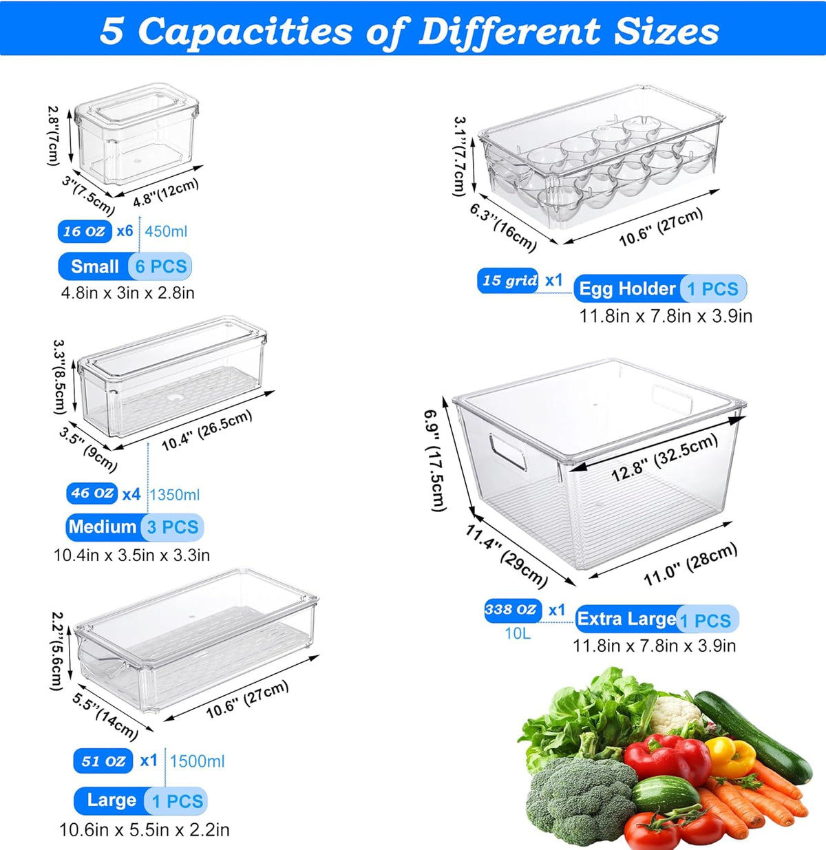 Pure Future 50-Piece Large Airtight Food Storage Containers with Lids, BPA-Free Stackable & Microwave Safe Kitchen Set for Meal Prep, Freezer Use - 25 Containers & Lids, Leakproof Design - PuriLite