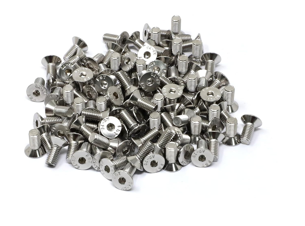 iexcell 5 Pcs M8 x 80mm Thread Pitch 1.25 mm Stainless Steel 304 Hex Socket Flat Head Cap Screws Bolts Kit - PuriLite