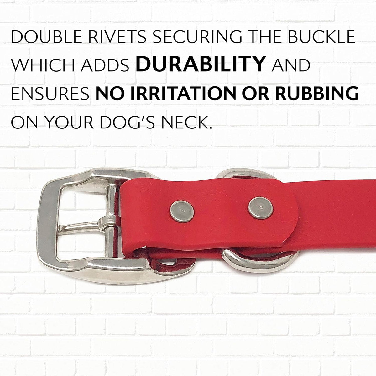Regal Dog Products Medium Orange Dog Collar with Heavy Duty Double Buckle & D Ring | Vinyl Coated, Custom Fit, Adjustable Biothane Dog Collar Chew Resistant Waterproof Center-Ring Collar for Dogs - PuriLite