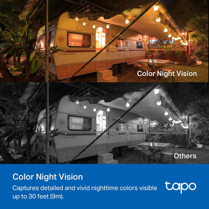 TP-Link Tapo Solar-Powered Security Camera Kit, 2K Wireless Battery Camera w/Solar Panel Base, Smart Person Detection, SD/Cloud Storage, Spotlight Color Night Vision, No Hub Needed (Tapo C410 KIT) - PuriLite